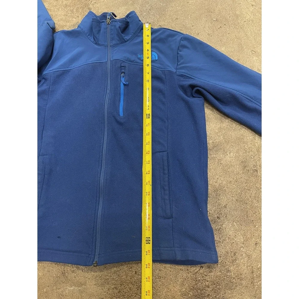 The North‎ Face Jacket Mens Medium Blue Fleece Softshell Full Zip Hiking Trail